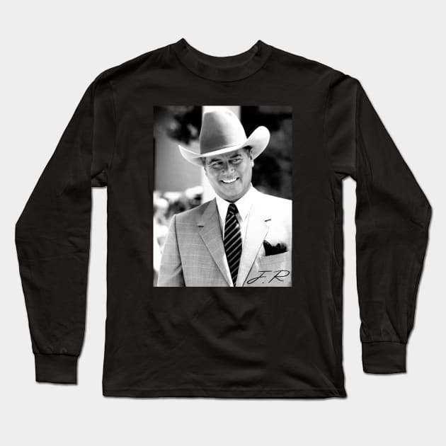 JR - Larry Hagman Long Sleeve T-Shirt by HectorVSAchille